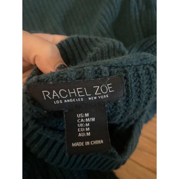 Rachel Zoe women's Vintage Style Ribbed Knit mock neck sweater balloon sleeve - Picture 7 of 8